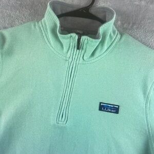 L.L. Bean Men's Quarter-Zip Sweater in Mint Green